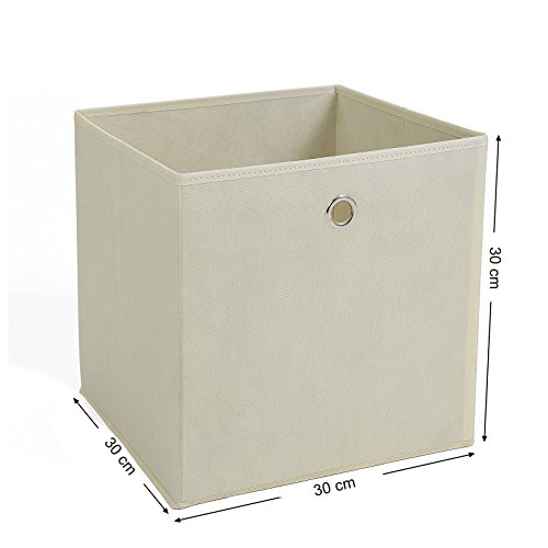 Songmics 4 Stück faltbare aufbewahrungsbox faltbox mit Fingerloch 30 x 30 x 30 cm beige RFB02M-2 - 5