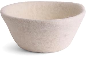 ‎ÉN GRY & SIF Én Gry & Sif Nido de Pascua y cuenco decorativo de fieltro, hecho a mano, comercio justo, decoración de Pascua, color marfil