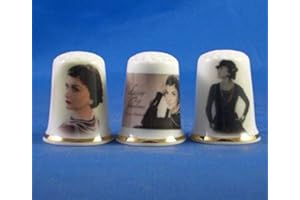 BIRCHCROFT CHINA Lot de 3 dés à coudre en porcelaine de collection Coco Chanel