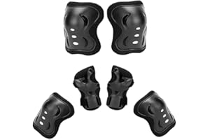 BAISENJF 6 Pcs Skate Pads Set Skateboard Pads Knee and Elbow Pads with Wrist Guard Safe Protective Gear Kit for Sports Outdoor Activities Kid Children Skating, Cycling, Skateboard, Rollerblading, Scooter, BMX