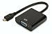 Produktbild DIGITUS Micro-HDMI auf VGA Video Konverter, Adapter, HDMI Typ-D auf VGA (D-Sub), inkl. Audi 3.5 mm Klinkebuchse, schwarz