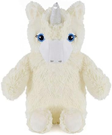 Unicorn in Luxury Faux Fur Novelty Hot Water Bottle (Approx - 2 Litres) (Cream)