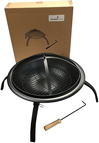 Galleon fireplaces Round 57cm Folding Outdoor Firepit Foldable Garden Patio Fire Pit Heater
