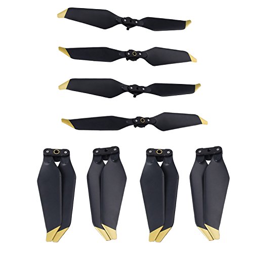 Preisvergleich Produktbild Kismaple Propeller 8331F Wenig Lärm Schnelle Veröffentlichung Propellers für DJI Mavic Pro Platinum / DJI Mavic pro (8pcs 8331F Propellers, Gold Streifen)