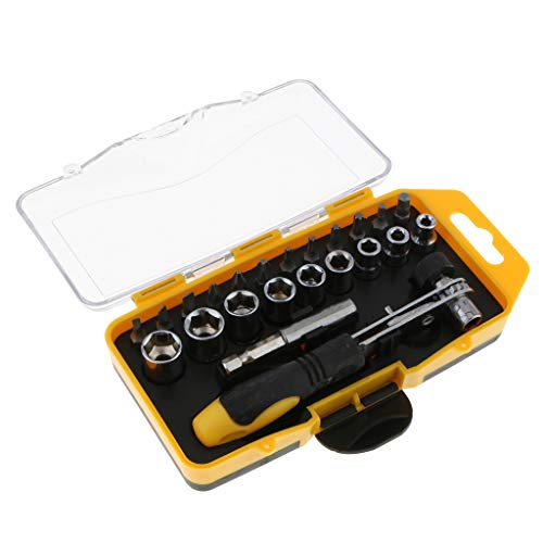 perfk Precision Screwdriver Set with Magnetic Driver Kits with Flexible Shaft - Silver+Black, SK-1162 (23 sets)