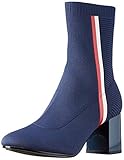  Tommy Hilfiger Damen Knitted Heeled Boot Stiefeletten, Blau (Midnight 403), 41 EU