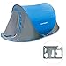 Produktbild Dunlop Wurfzelt für 2 Personen, Pop-Up Zelt in Blau mit Moskitonetz, Zweimannzelt für Festival, Campen und Urlaub Maße: 255 x 155 x 95 cm, inkl. Oramics Multitool Werkzeug
