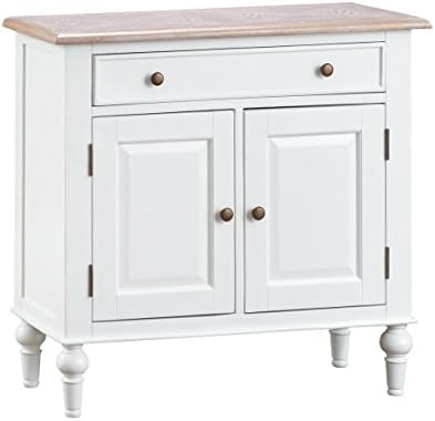 Norfolk White Painted Oak Small Sideboard / Small 2 Door, 1 Drawer Sideboard with Oak Tops / French Country Style