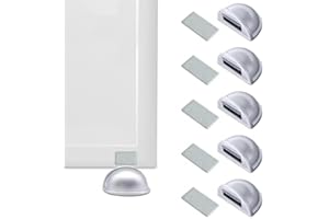 JANDTEK Tope puertas suelo con iman gris- Topes para puertas suelo con iman 6 unds - Tope puerta magnetico adhesivo - Sujeta puertas suelo - Retenedor puerta iman magnetico