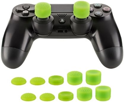 Controller Planet© control stick aim assistance caps (set of 8) for PS4 (assorted colours), protective caps, taller control stick caps for improved precision