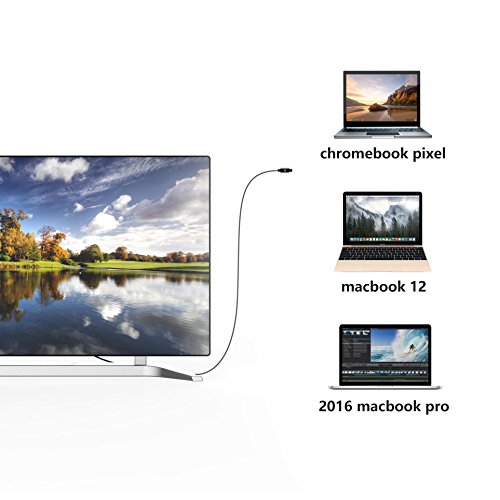 USB C auf HDMI Kabel 1,8M 4K USB 3.1 Typ C zu HDMI Kabel unterstützt Ultra-HD, für MacBook Pro, Neue MacBook, ChromeBook Pixel, Huawei MateBook und Mehr Wofalo® - 3