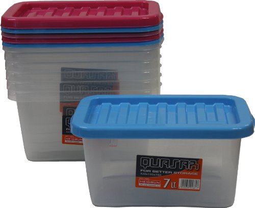 Heidrun 16816 6-er Set Aufbewahrungsboxen "Quasar", 7 Liter Volumen