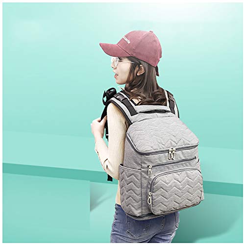 Preisvergleich Produktbild GSDZSY - Wickeltasche Erweiterbarer Rucksack Tote Umhängetasche Für Mama Und Mädchen Rucksack Baby Organizer Mutterschaftstaschen, Stylisch Und Langlebig,Grey