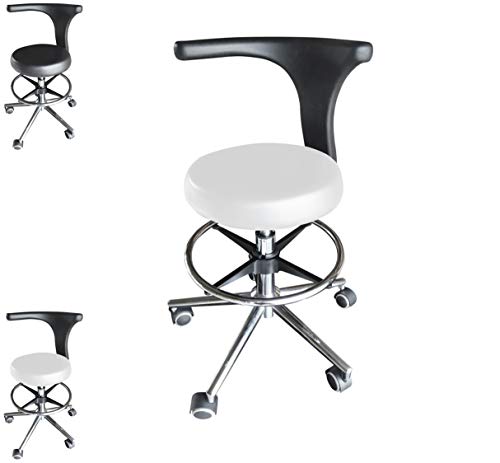 Floreo Polironeshop Medic Tabouret pour Dentiste Tattoo Studio Centre médical, Blanc