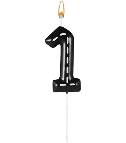 Geburtstagskerzen Rennwagen-Design – 6x3,7 Cm Schwarz-weiße Zahlenkerzen Für Torte & Deko