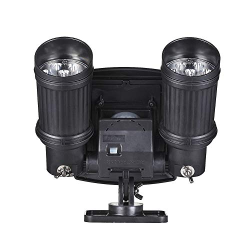 Preisvergleich Produktbild ZXYWW LED Solarlicht, Menschlicher Körper Induktion Doppelkopf Strahler, Im Freien wasserdichte Wandlampe Hof Lichter-Schwarz (Weißes Licht)