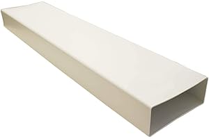 Kair Rectangular Flat Ducting 220mm x 90mm - 1 Metre Length Flat Channel Pipe