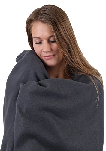 Betz 3 Stück Fleecedecke Kuscheldecke in Größe 130×170 cm Qualität 220 g/m² verschiedene Farben Farbe anthrazit - 3