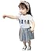 Produktbild Oyedens Mädchen T-Shirt Mit Kurzen Ärmeln Aus Bedrucktem Pailletten Besticktem Netz-Tutu Zweiteiligkinder Baby Cartoon Katzen Drucken Kurzarm Rock Outfits Sets (24M-6T) Karneval