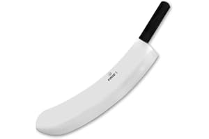 Pirge Ecco Mezzaluna Cucina Grande per Carne 45 cm - Coltello Monolama per Erbe, Macellaio, Cucina Professionale - Coltello da Cucina in Acciaio Inossidabile - Design Ergonomico con Manico in Plastica