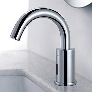 HZZymj-Centerset contemporary touch hands-free/non-contact ceramic valve hole Chrome bathroom sink faucet