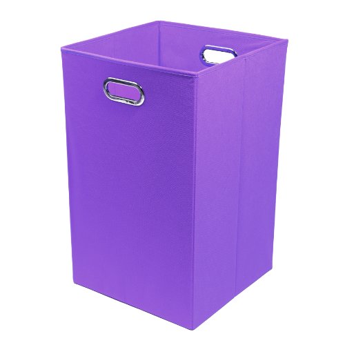 Modern Littles Folding Laundry Basket (Color Pop Solid Purple)