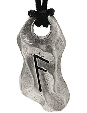 Runen Anhänger Ansuz aus Zinn mit Baumwollband