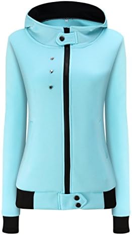 Womens Hoodie,Moonuy Ladies Girl Autumn Winter Velvet Warm Long Sleeve Coat Fashion Caual Daily Solid Hoody Jacket Outwear Overcoat Parka Christmas Gift gym tops ladies jumpers (Blue, L)
