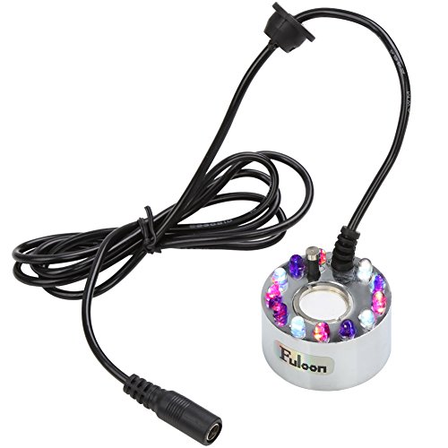 Fuloon Mist Maker Nebel-Luftbefeuchter 12 LEDs Nebel-Hersteller in Bonsai-Dekoration Licht Fogger mit AC-Adapter