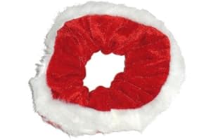 Christmas Red Velvet And White Fur Trim Hair Scrunchie Bobble Elastic Hair Band for Women Girls by Glitz4Girlz