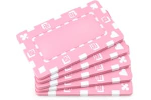 Brybelly 5 Rectangular Poker Chips - European Style Plaque (Pink)