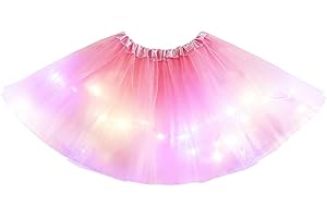 Aohhy 2-8 Years Baby Girls Light Up LED Tutu Skirt Fairy Tutu Kid Fancy Party Costume Ballet Layered Dress