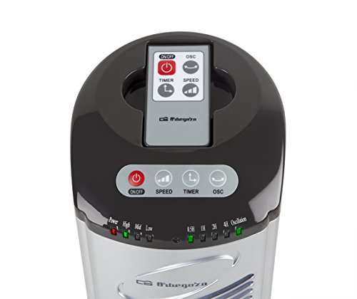 Orbegozo TWM 0975 Turmventilator (42 W, 3 Geschwindigkeiten, programmierbar, Fernbedienung),Schwarz/Grau - 4