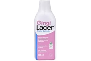 LACER GINGI - Colutorio 500ml, Enjuague Bucal Diario, Reduce el Sangrado Gingival, óptimo para Gengivitis y la Periodontitis, Sabor a Menta, Con Fluor, Antibacteriano y Anticaries
