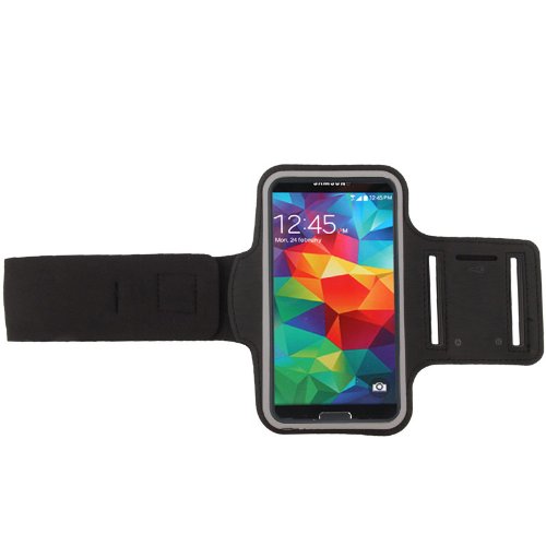 ElojaÂ® Sport Armband Neopren Tasche Armtasche, Schwarz Sportarmband HÃ¼lle Handytasche fÃ¼r Samsung Galaxy S7 S6 Edge S5 S4 S3 mit SchlÃ¼sselfach und praktischem Klettverschluss, jetzt mit VerlÃ¤ngerungsstrip