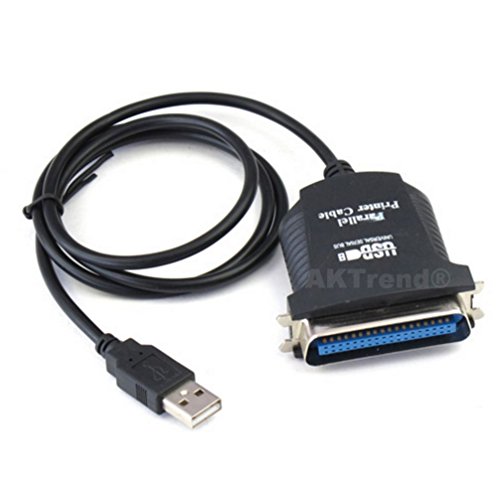 AKTrend® Adapter Parallel-Port 36-Pol-Sub-D Buchse auf USB-Typ-A Stecker DB36 Drucker kabel AKDZR8 (USB zu Parallel 36pol./ pin. LPT Kabel)