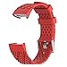 Produktbild Silicagel Armband Für Fitbit Charge 3 Uhrenarmbänder Edelstahl Watch Wrist Strap Band Replacement Uhrarmband Edelstahlschliesse Uhr Band Schnalle Wechselarmband (Rot)