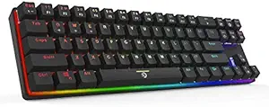 DREVO Calibur 71-Key RGB LED Backlit Wireless Bluetooth 4. 0 Mechanical Keyboard Brown Switch Black