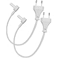 BrightOn® Lot de 2 câbles d'alimentation de rechange, compatibles avec les haut-parleurs Sonos ERA 100, ERA 300 et Mini Sub, version européenne, 0,3 m, blanc
