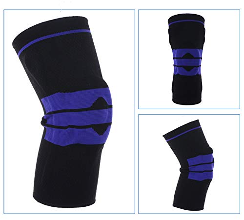 Preisvergleich Produktbild S-XXL Basketball Unterstützung Silikon Gepolsterte Knieschoner Kneepad Knieschoner Unterstützung Bandage Meniskus Patella Displayschutzfolie Sport Sicherheit Schutz, Schwarz, 48 bis 54 cm XXL