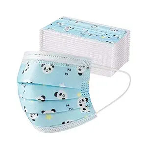 Cute kids Satety face mask,Children's 3 Ply Protective Earloop Disposable Sanitary Face Masks with Pandon Print,50PCS