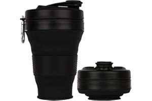 UNNESTAR Składany kubek kempingowy ze słomką silikonowy składany kubek do kawy sportowa butelka przenośna podróż na zewnątrz samochód 600 ml