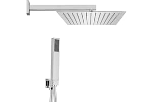 INBAGNO Set Incasso Doccia con doccetta in Ottone, Completo di soffione, Presa d’Acqua con Supporto e Laccio Doccia