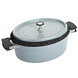 ROSSETTO Cocotte Ovale, Fonte d'Aluminium, Revêtement Aspect Pierre, Tous Feux (31cm, Gris)