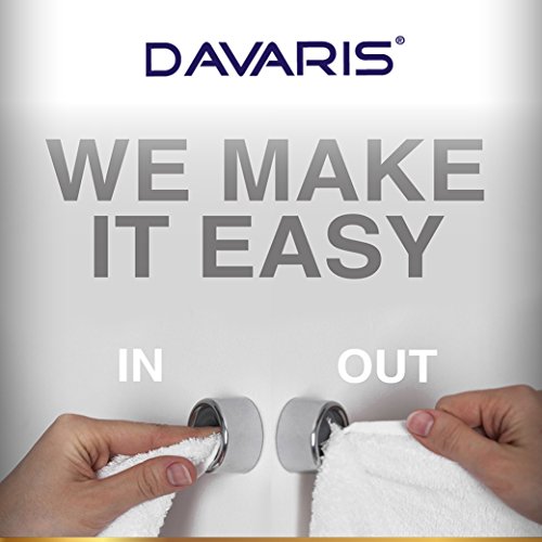 2 im Set – Premium Handtuchhalter – Geschirrtuchhalter – selbstklebend – ohne Bohren – Für Geschirrtücher, Handtücher – Im Modernem Design für Küche & Bad – Inklusive GRATIS E-BOOK – Der Handtuchhaken von Davaris® - 5