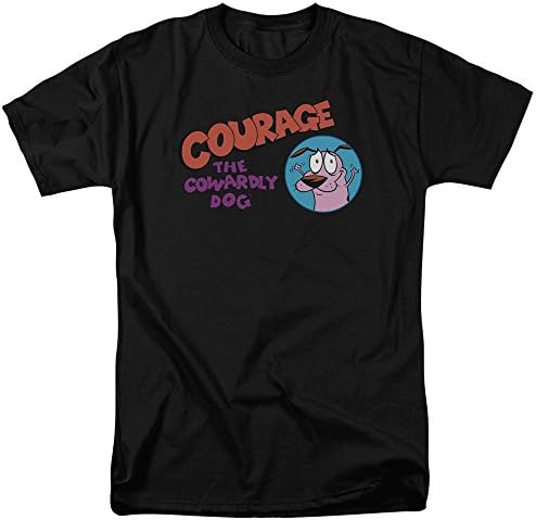 Courage The Cowardly Dog - Mens Courage Logo T-Shirt, Small, Black