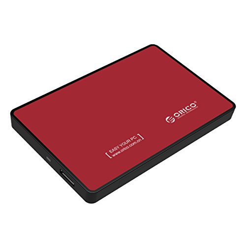 ORICO - 2.5 zoll USB 3.0 festplatten Gehäuse für 9.5mm & 7mm 2.5 zoll SATA SSD HDD mit USB3.0 Kabel Werkzeuglose HDD Installation-Rot