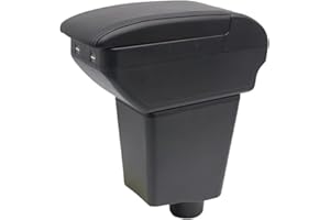 KAERGK Auto Armlehne für Renault Clio 4 Captur Clio 3 III IV Doppelschicht Mittelkonsole Große Aufbewahrungsbox mit Becherhalter Zubehör Schwarz