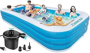 Vunexo Inflatable Swimming Pool Adults Above Ground,10Feet-Swimming Pools for Kids and Adults,Outdoor,Backyard,Garden-Easy Set Family Pool with Electric Air Pump | 120