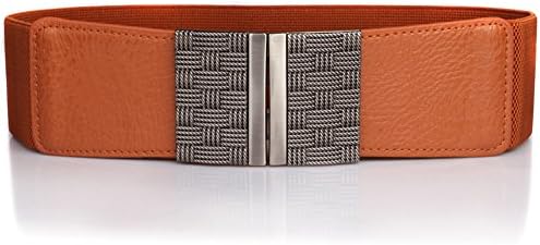 Decorative elastic waist dress metal buckle elastic belt hook-A One Size